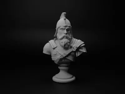 Finnish Warrior Bust Chess 3D print model buy