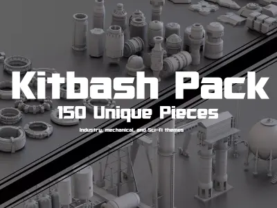 Kitbash Pack -150 PIECES Low-poly 3D model
