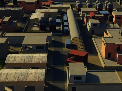 Modular FPS Game Environment and Assets Low-poly 3D model