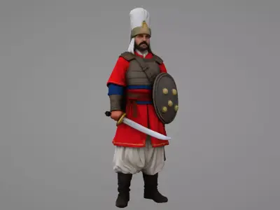 Turkish Ottoman soldier 3d model Low-poly 3D model
