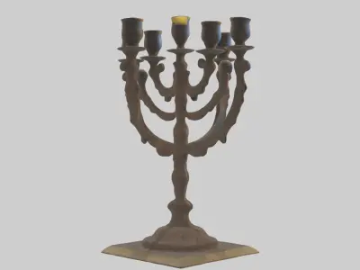 Menorah Model Low-poly 3D model