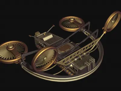 Steampunk flying machine 3D model