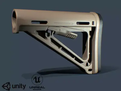 Carbine Buttstock Low-poly 3D model