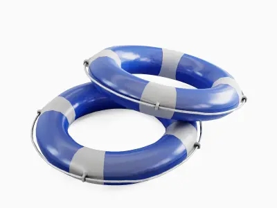 Lifebuoy 05 Low-poly 3D model