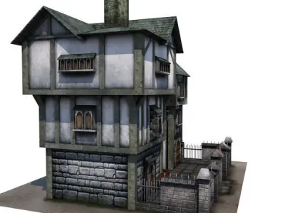 Medieval Building 04 Townhouse Low-poly 3D model