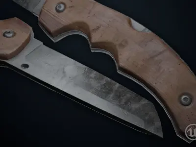 Old Knife - Game Ready Low-poly 3D model