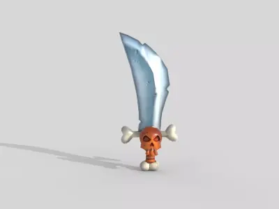 stylized axe Low-poly 3D model 14