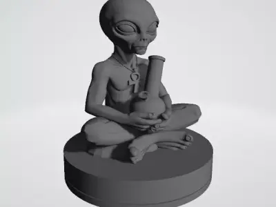 Alien Herb Grinder - 2-Part Magnetic Grinder STL - MellowVerse 3D print model