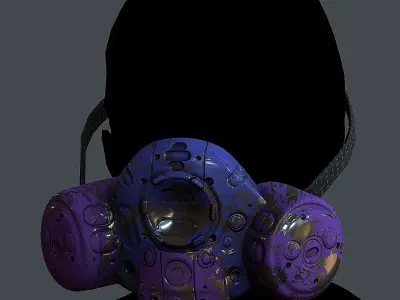 Gas mask helmet 3d model scifi Low-poly 3D model Low-poly  Low-poly 3D model purchase