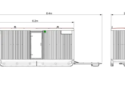 TRAILER container on wheels 3D model
