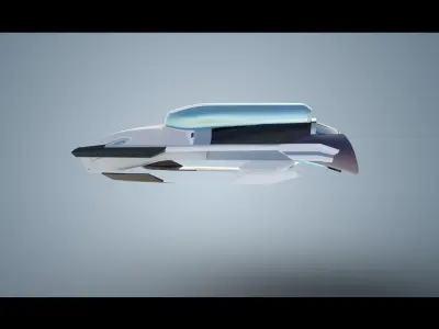 Simplistic Flying Vehicle 16 Low-poly 3D model