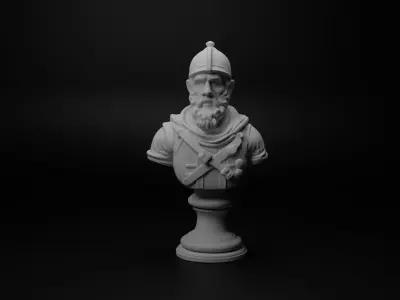 Swiss Mercenary Bust Chess 3D print model