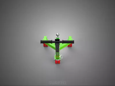 BOAT TROLLEY TRAILER CART DOLLY JACK BALL HITCH WHEEL MOVER TOW 3D model