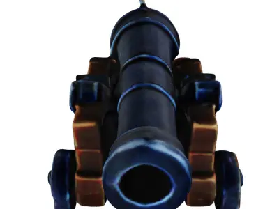 Stylized Pirate Cannon Free low-poly 3D model