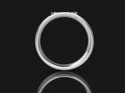 3D Model- Dual-Part Baby Footprint Ring - 3D print model  3D print model
