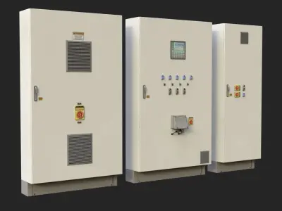 Electric Boxes Low-poly 3D model purchase