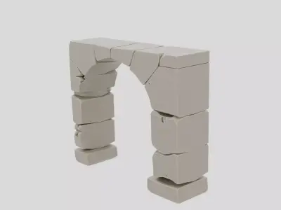 Broken Stone Archway for 3D print 3D model