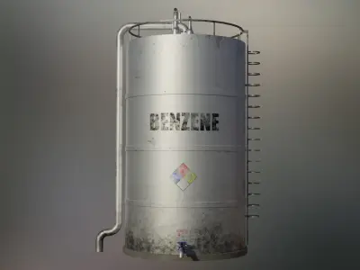 Industrial benzene storage tank 3D model