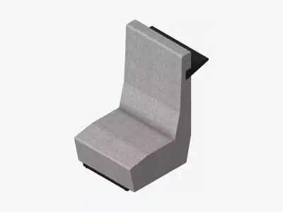 Seating - Contemporary - Blume - Closing - High Back - Right Low-poly 3D model