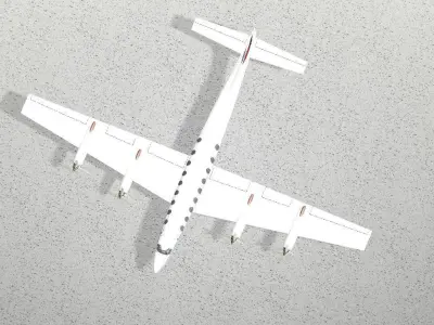 Turbo-Propeller  Plane 3D model