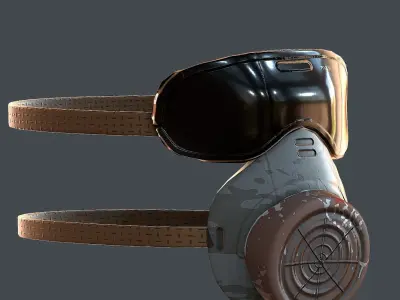 Gas mask helmet 3d model scifi Low-poly  Low-poly 3D model 13