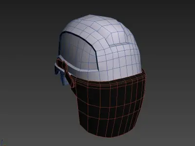 Safety Helmet With Face Screen Low-poly 3D model