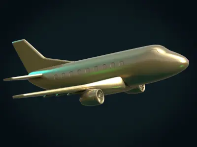 Airplane flying in sky 3D print model