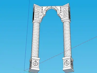 indian jodhpuri stone arch Low-poly 3D model