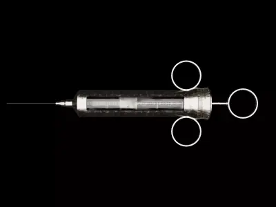 Realistic Worn Metal Syringe Low-poly 3D model