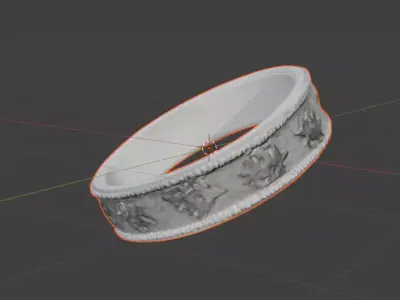 silver ring 3D model purchase