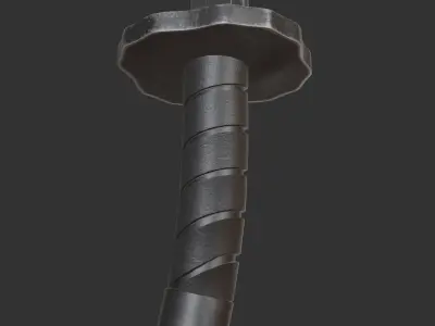 Falchion Sword - Game Ready Low-poly 3D model
