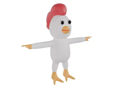 3D model of a cartoon chicken Free 3D model