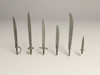 Swords five Low-poly 3D model