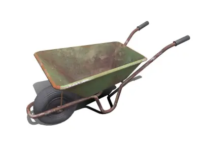 Old Wheelbarrow Low-Poly PBR Low-poly 3D model