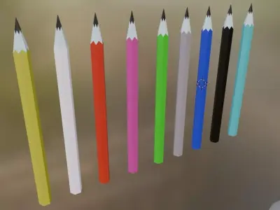 Pencils Low-poly 3D model