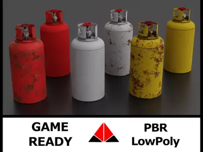 Gas tank collection Low-poly 3D model