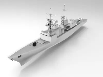 Spruance class destroyer ship 3D model