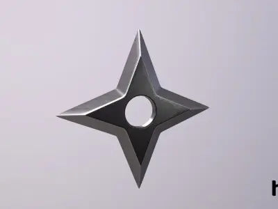 Shuriken Ninja Star Low-poly 3D model