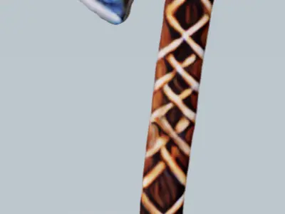 Wooden viking axe Free low-poly 3D model
