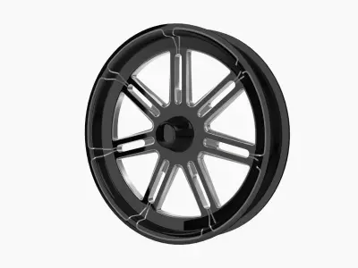 FTD Customs Valor dragster front wheel Low-poly 3D model