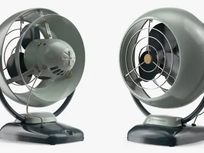 Vornado Desk Fan Retro Style 1950s Mint Green 3D model