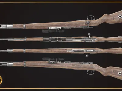 Old rifle gun  3D model
