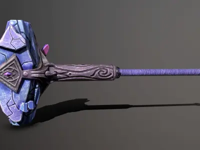 crystal hammer Low-poly 3D model