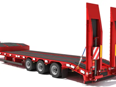 Low Loader Semi Trailer 3D model by 3D-Horse