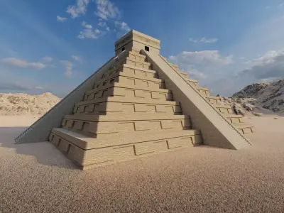 Zigurat ancient pyramid-Ziggurat Temple 3D model shop