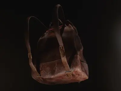 Leather Backpack Low-poly 3D model purchase