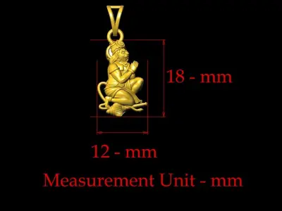 Bajrangbali Pendant - 0044  3D print model