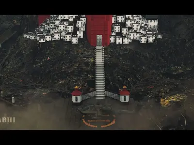 KGF Castle with Complete intro pack with Helicopter entry 3D model