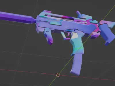 Sci-Fi Gun Low-poly 3D model Low-poly 3D model