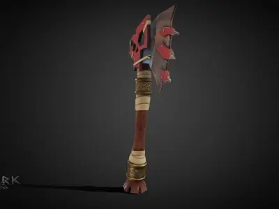 Warhammer Orc Choppa Low-poly 3D model